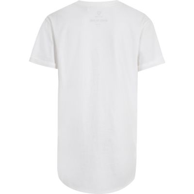Boys white abstract print t-shirt